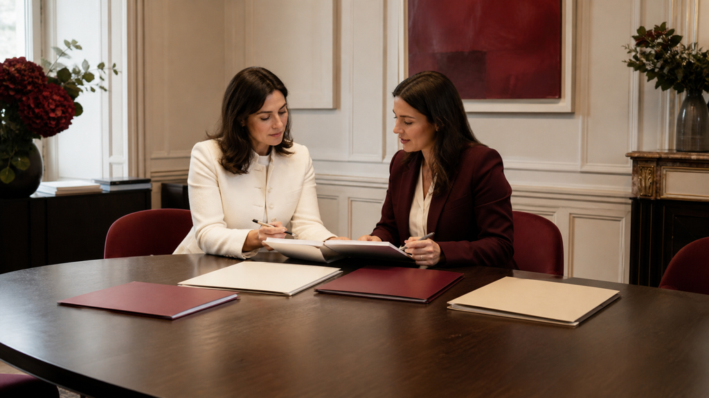 Dirigeante préparant un arbitrage de rémunération